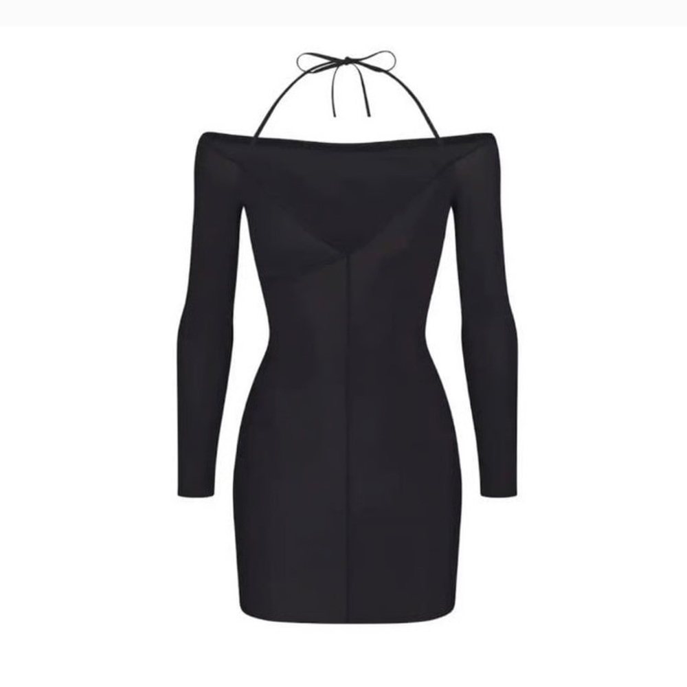 SKIMS Jelly Sheer Night Out Dress in Onyx | Size M | NWT